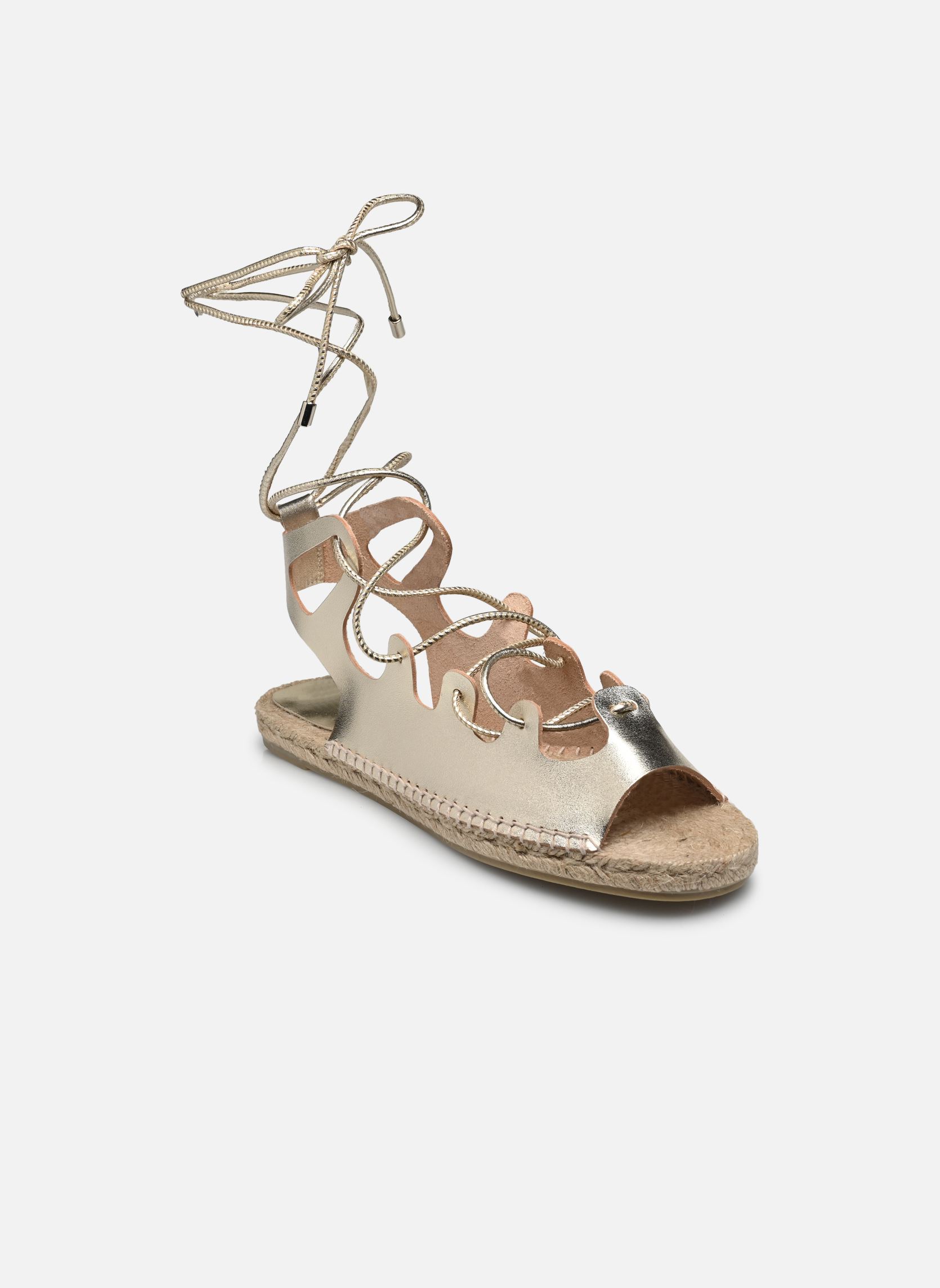 Platte espadrilles CHIOS dames goud en brons Castaner Platte espadrilles CHIOS dames goud en brons NEGRO