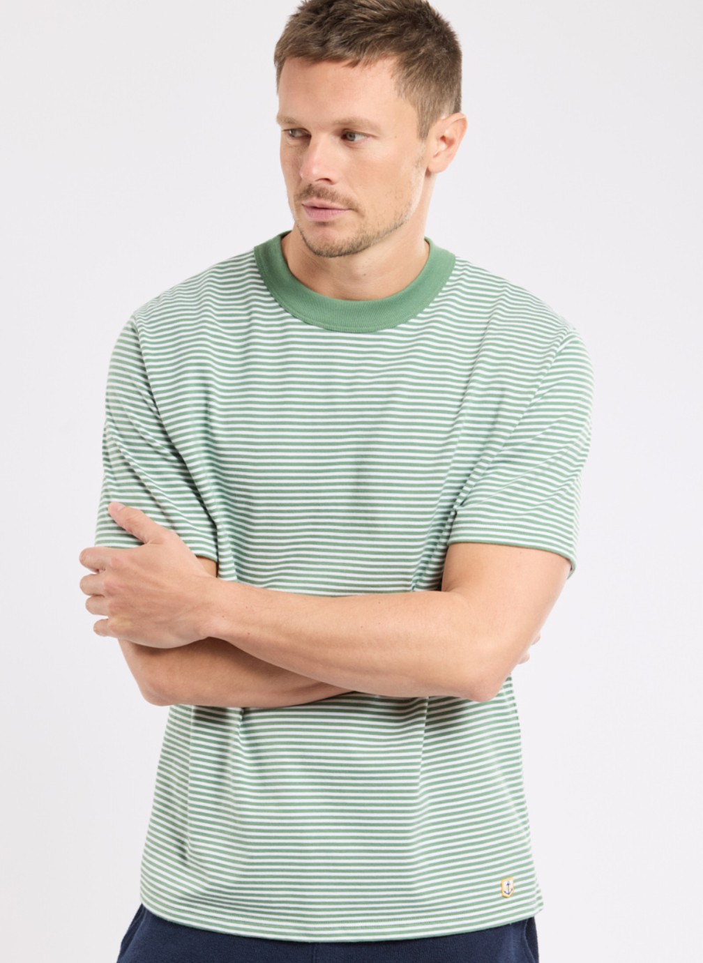 Tee-shirts T-shirt 59643 ivy/blanc homme blanc Armor Lux Tee-shirts T-shirt 59643 ivy/blanc homme blanc Blanc & vert