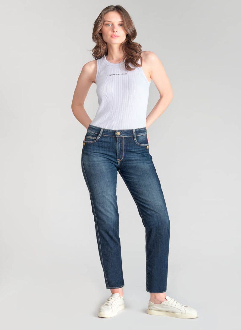 Le temps des cerises Jeans droit Jeans droite 400/17 mom Black femme