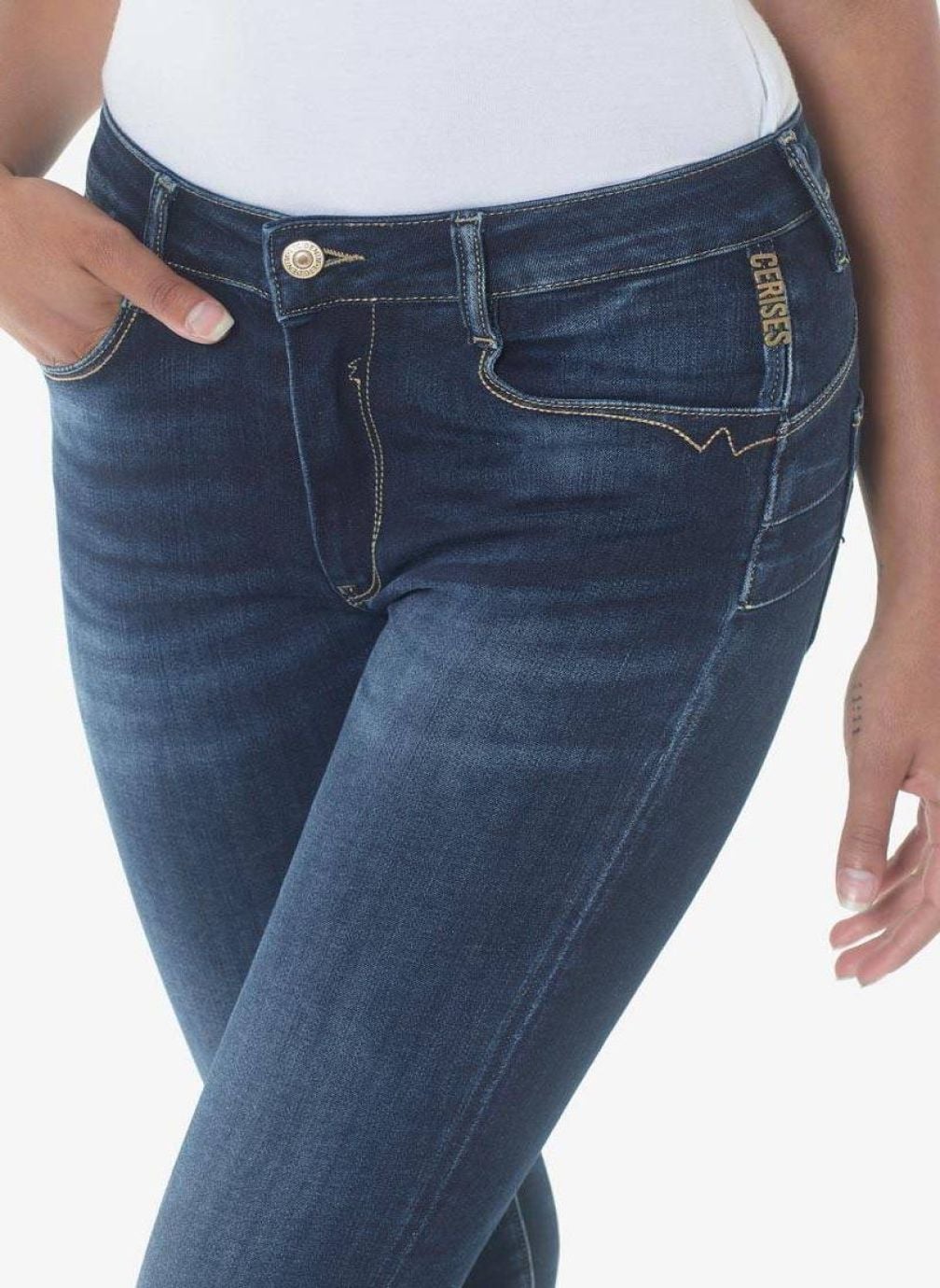 Jeans droit Jeans push-up slim taille haute PULP Blue femme bleu Le temps des cerises Jeans droit Jeans push-up slim taille haute PULP Blue femme bleu Bleu