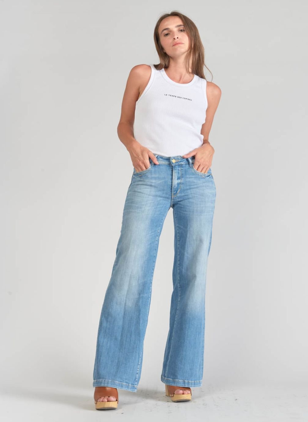 Le Temps des Cerises Barcy Pulp Flare High Waist Jeans, Blue, No.3, Blue