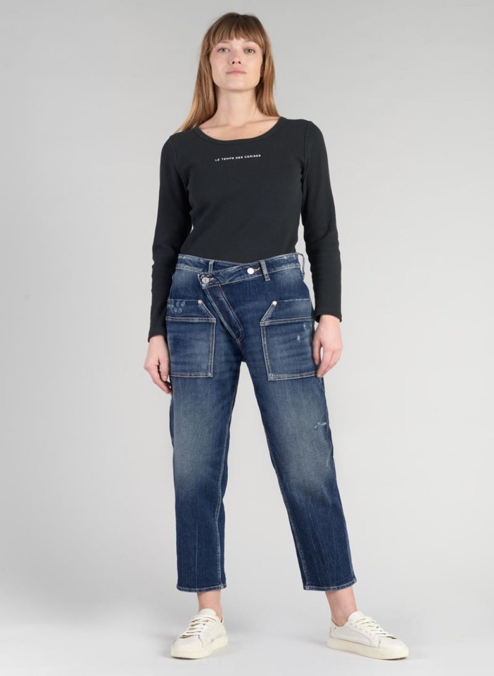 Jeans droit Jeans loose Blue femme bleu Le temps des cerises Jeans droit Jeans loose Blue femme bleu Bleu