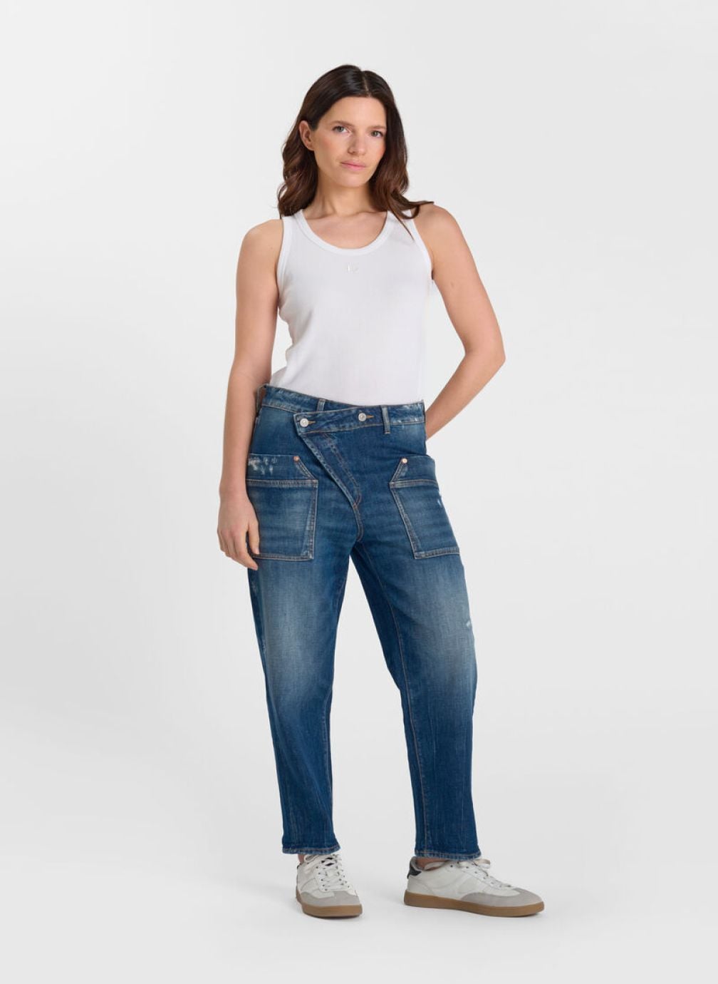 Jeans droit Jeans loose Blue femme bleu Le temps des cerises Jeans droit Jeans loose Blue femme bleu Bleu