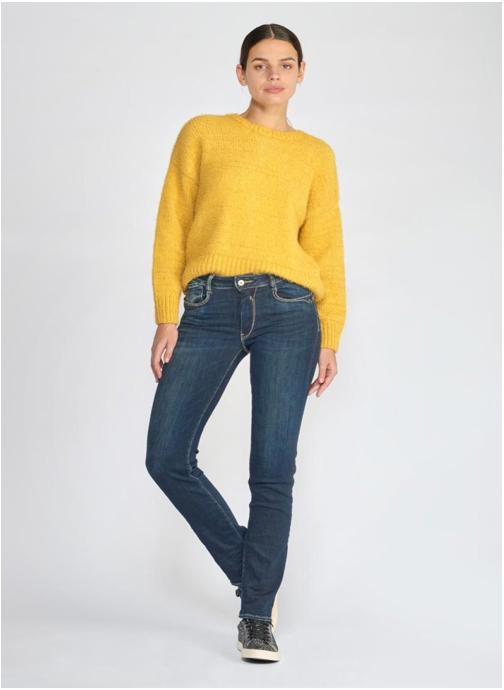 Le temps des cerises Jeans droit Jeans push-up droite taille haute PULP Blue femme bleu