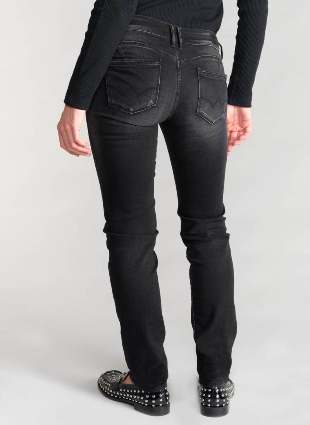 Jeans droit Jeans push-up droite PULP Black femme noir Le temps des cerises Jeans droit Jeans push-up droite PULP Black femme noir Noir