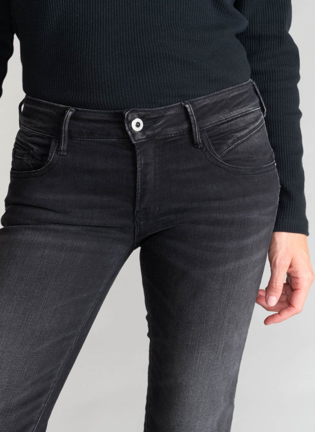 Jeans droit Jeans push-up droite PULP Black femme noir Le temps des cerises Jeans droit Jeans push-up droite PULP Black femme noir Noir
