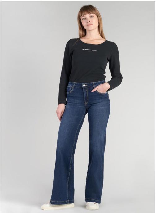 Le temps des cerises Jeans droit Jeans flare PULP high flare Blue femme bleu