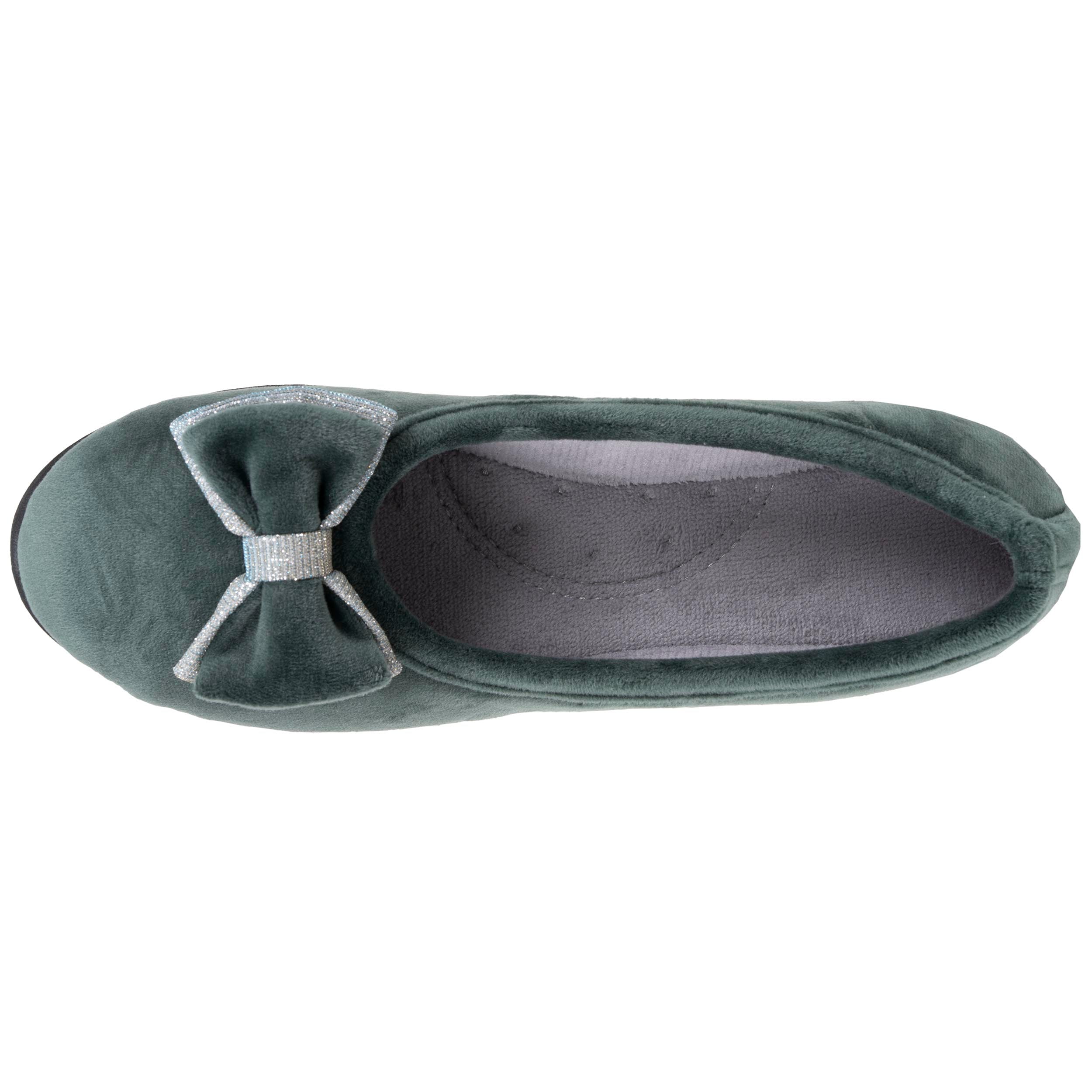 Chaussons Chaussons ballerines Femme Gris nœud irisé femme vert Isotoner Chaussons Chaussons ballerines Femme Gris nœud irisé femme vert Vert clair