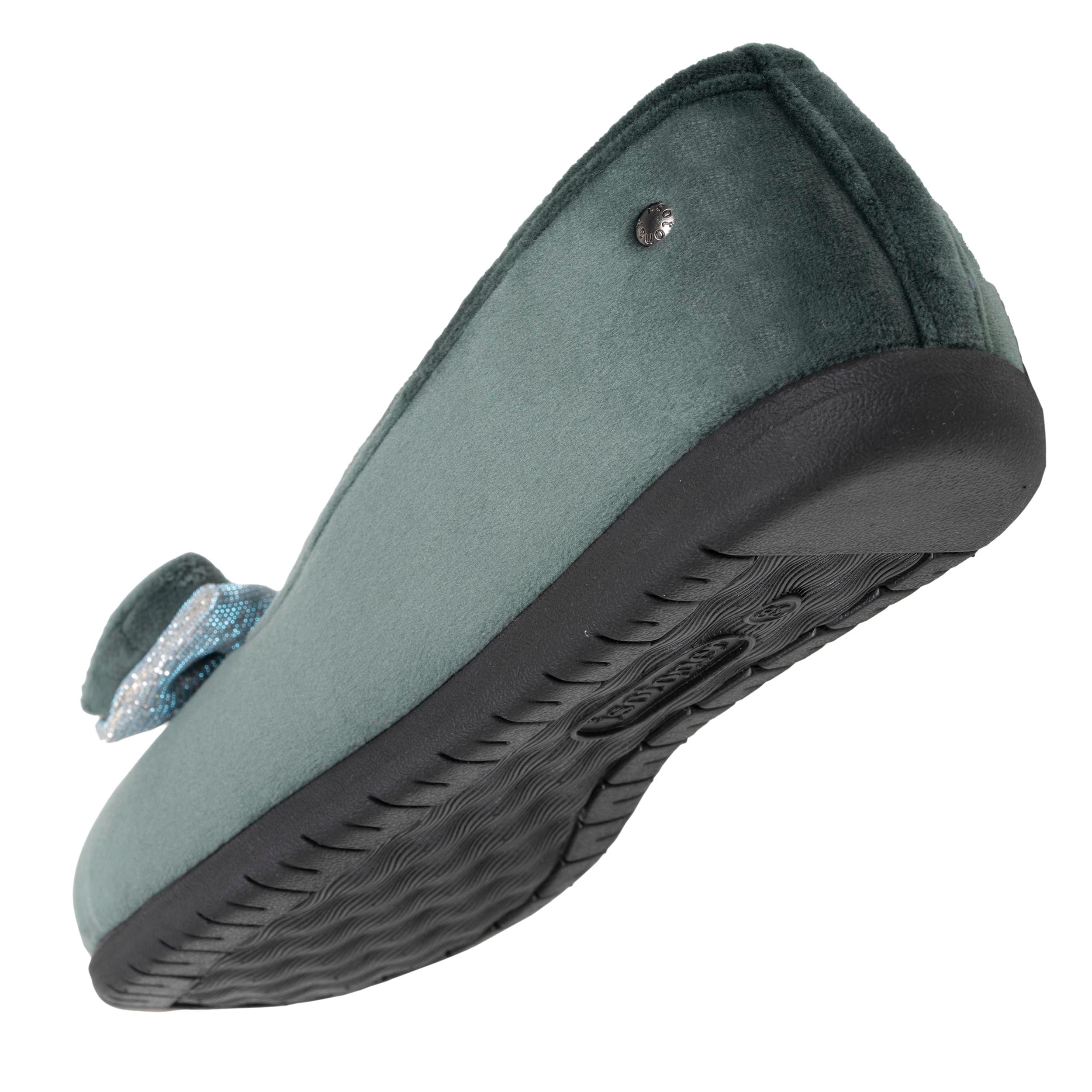 Chaussons Chaussons ballerines Femme Gris nœud irisé femme vert Isotoner Chaussons Chaussons ballerines Femme Gris nœud irisé femme vert Vert clair