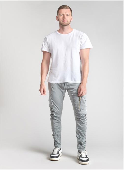 Le temps des cerises Pantalons droits Pantalon cargo ALBAN Grey homme gris