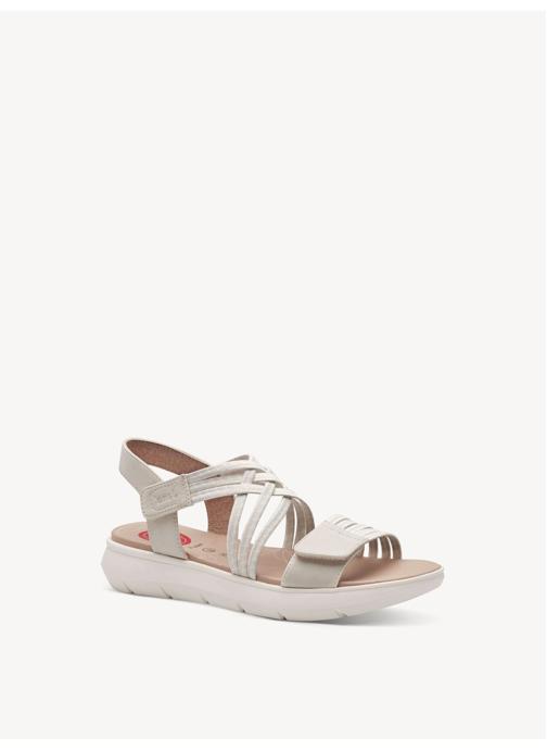 Sandales Femme Jana Fashion Slingback Talon Moyen Cuir Gris Pointure 36 (US6/UK3.5)