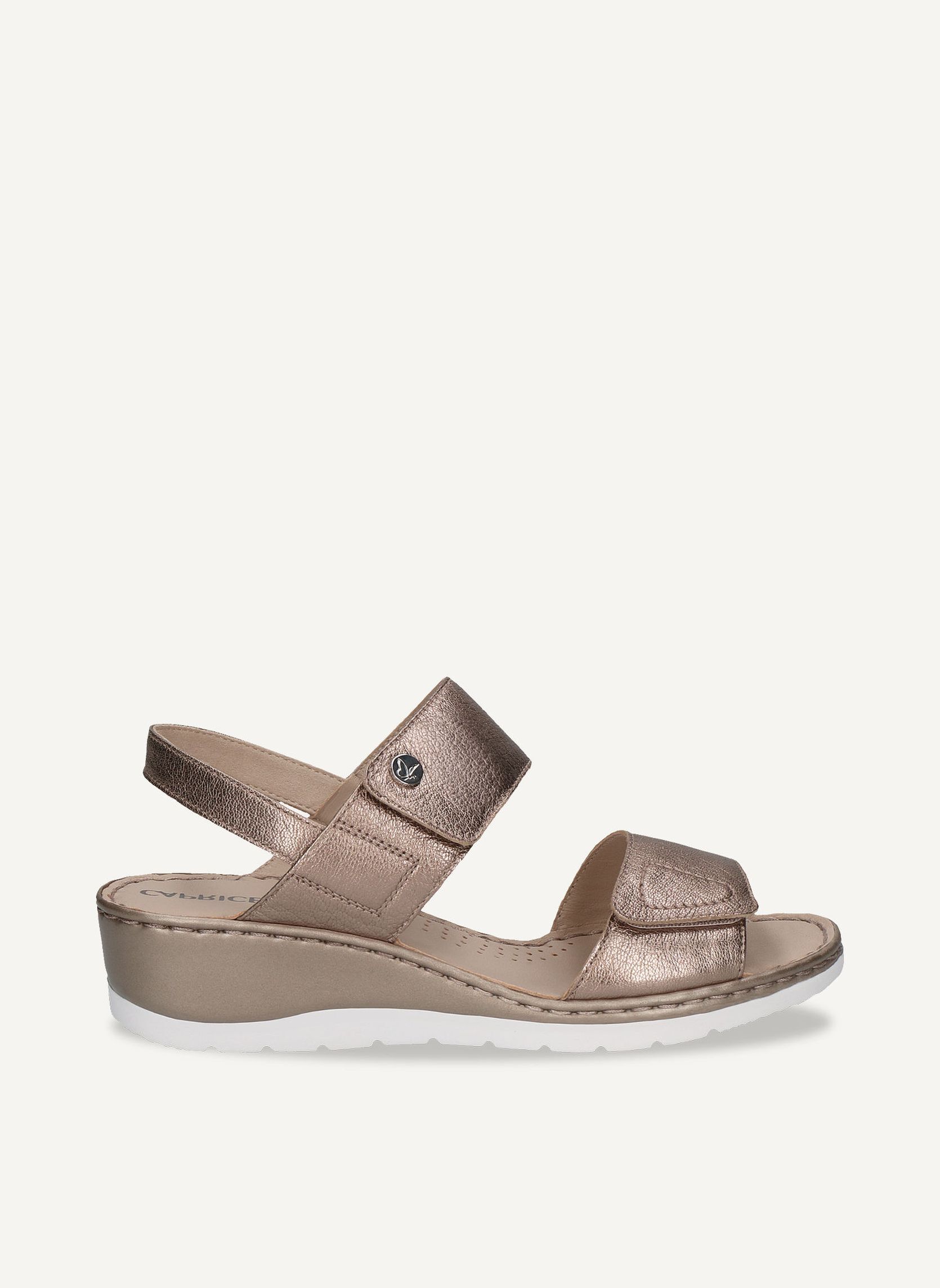 Sandale à Talon Caprice 9-28212-42 - Largeur G - Semelle Intérieure Mémoire De Forme - Cuir De Qualité - Élégante Et Confortable