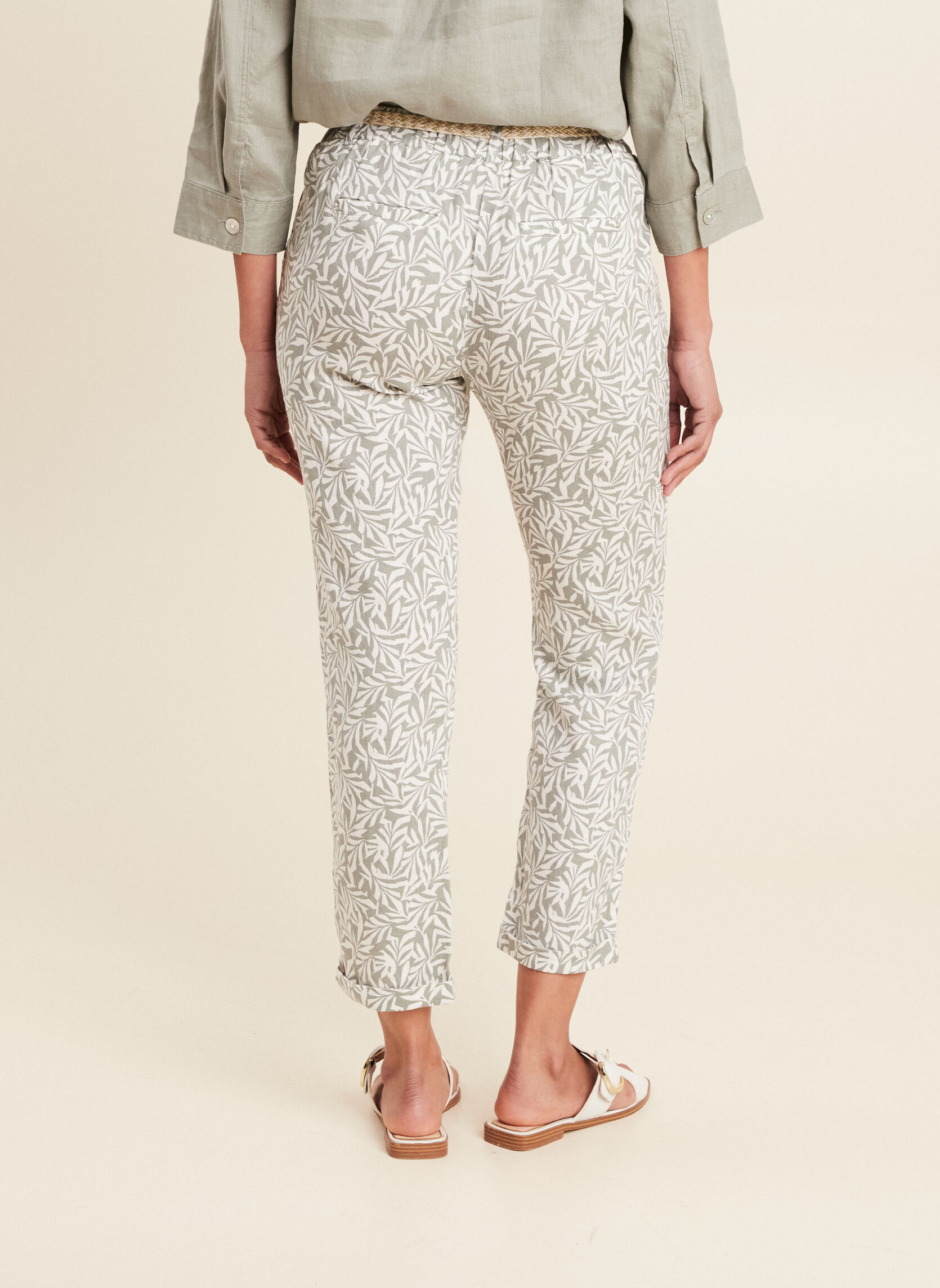 Pantalons droit PELYNOPRINT femme vert Bréal Pantalons droit PELYNOPRINT femme vert Kaki
