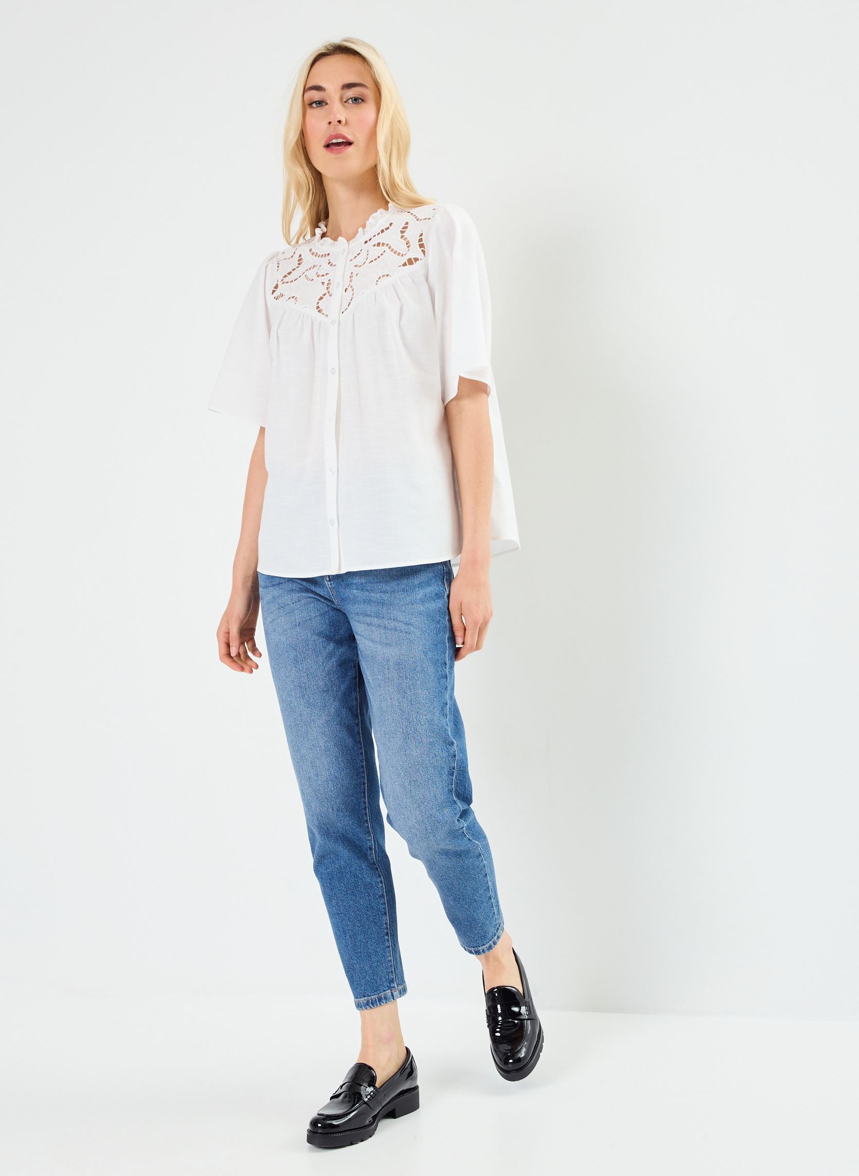 Kurzarm-Hemden CBRODI damen weiß Georgia Rose Kurzarm-Hemden CBRODI damen weiß BLANC