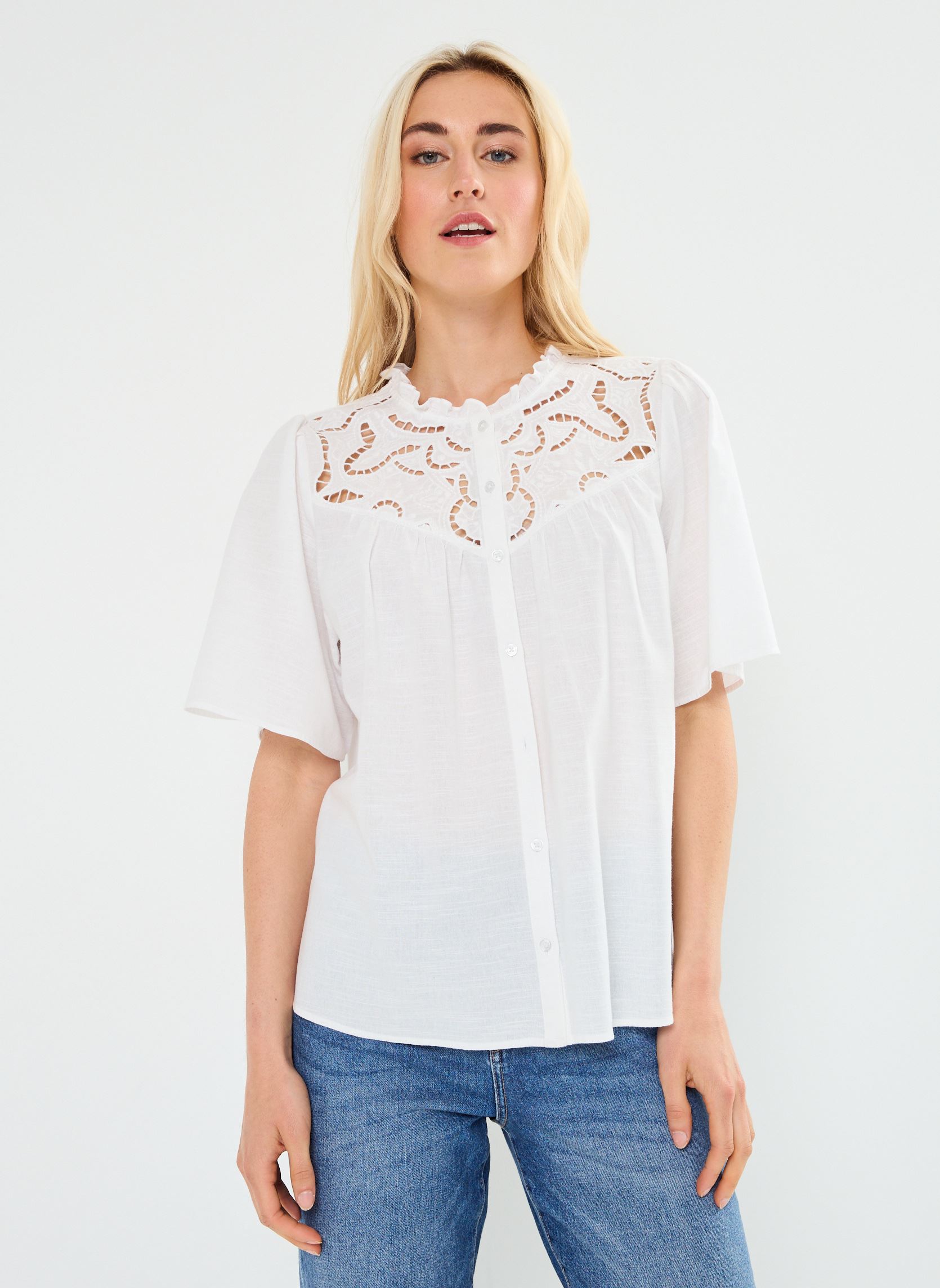 Kurzarm-Hemden CBRODI damen weiß Georgia Rose Kurzarm-Hemden CBRODI damen weiß BLANC