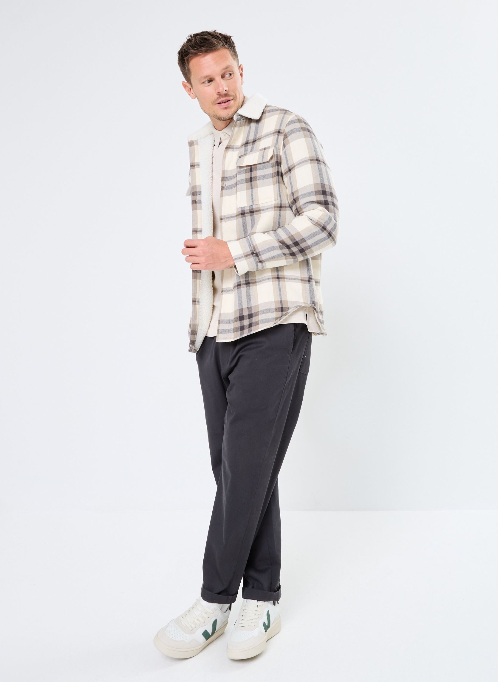 Hemden CLAYTON herren beige MADE BY Hemden CLAYTON herren beige CARREAUX_BEIGE_KAKI