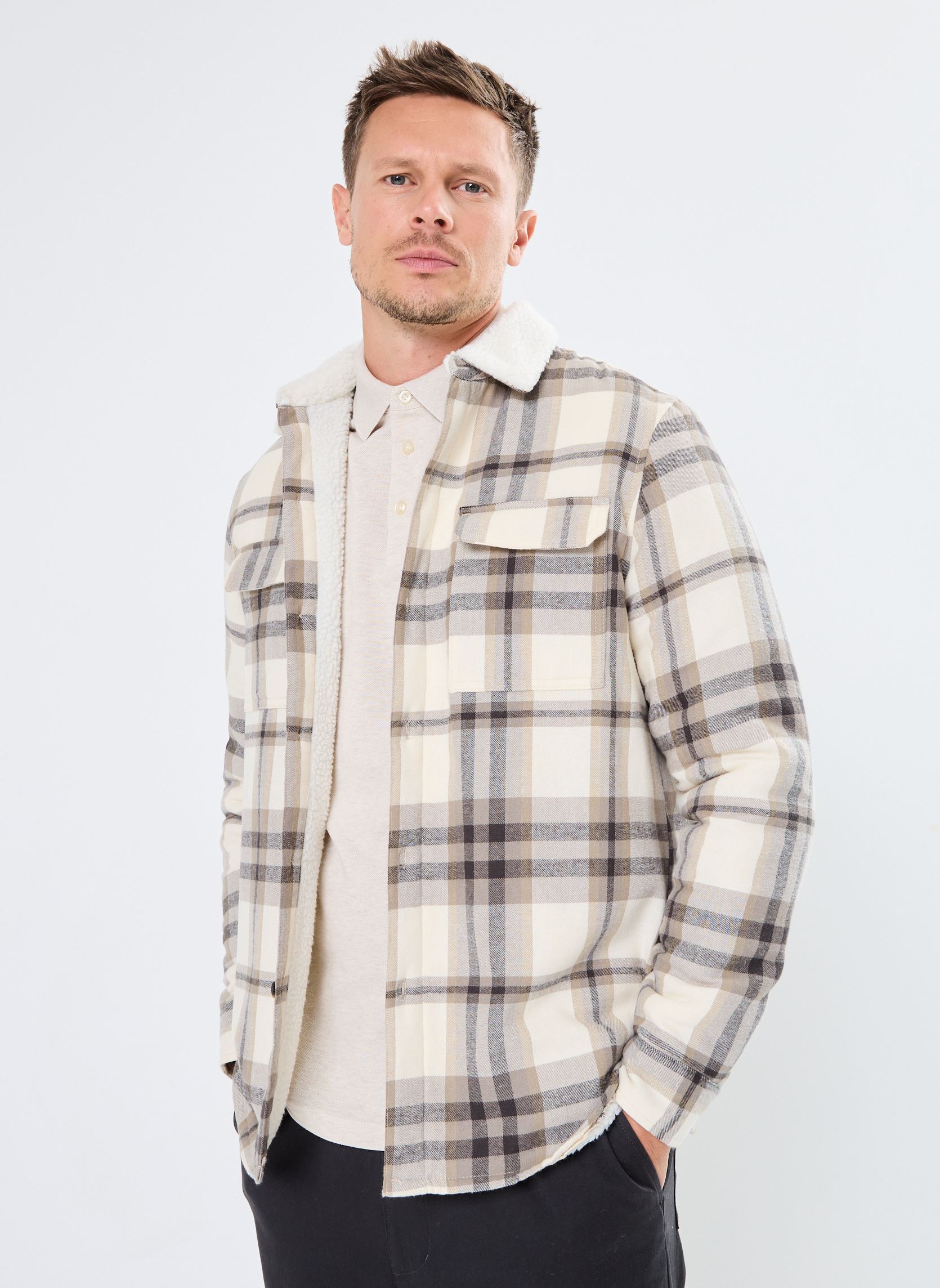 Hemden CLAYTON herren beige MADE BY Hemden CLAYTON herren beige CARREAUX_BEIGE_KAKI