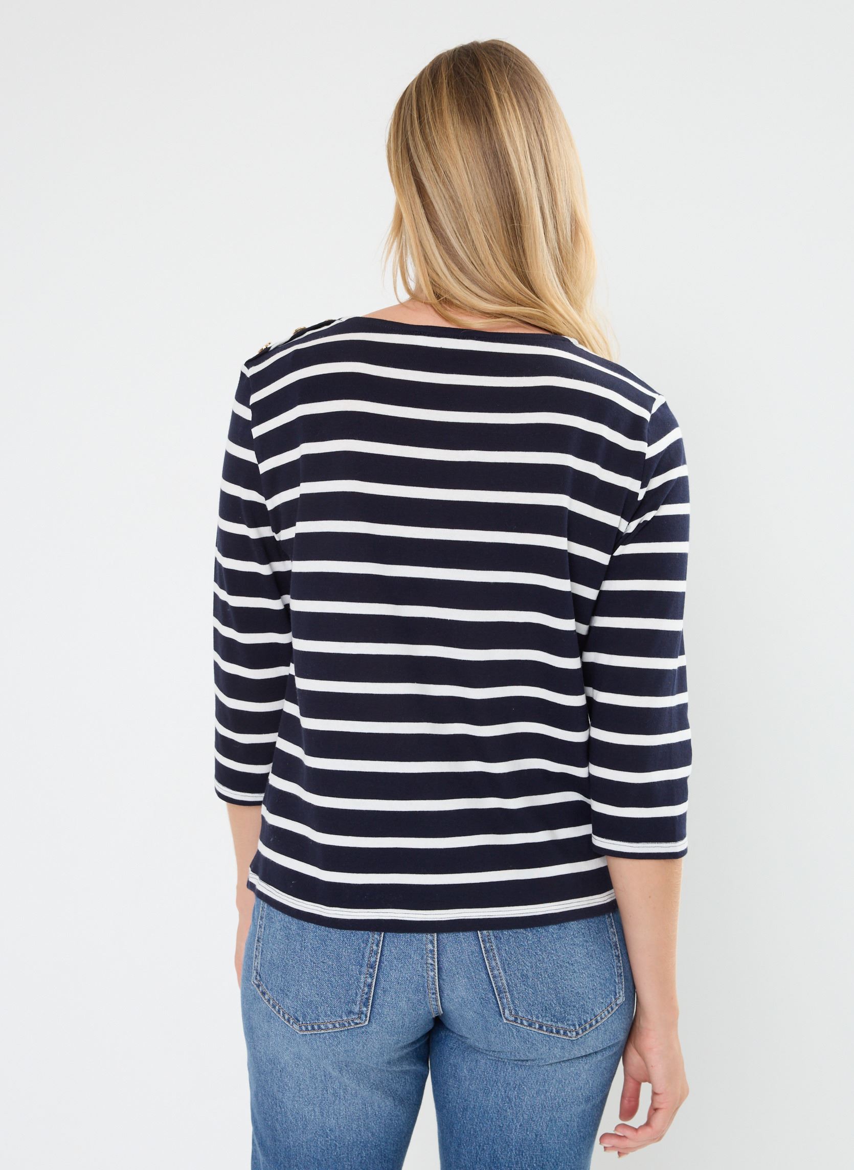 Tee-shirts manches longues TMARINIERE marinière femme bleu Georgia Rose Tee-shirts manches longues TMARINIERE marinière femme bleu IMP_RAYURE MARIN ECRU_NOIR