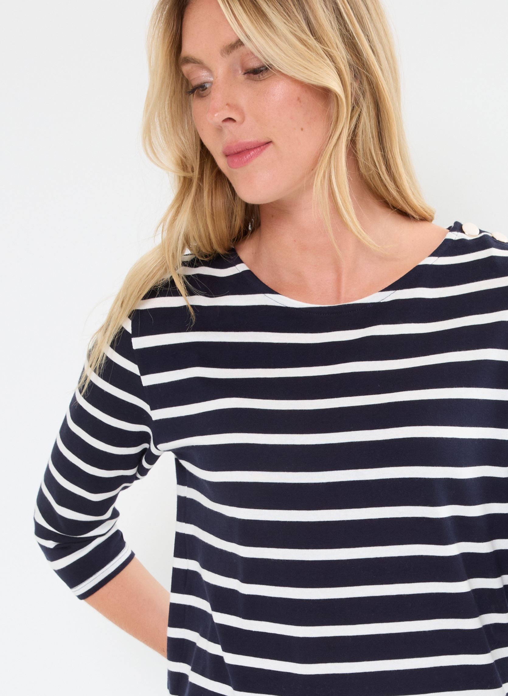 Tee-shirts manches longues TMARINIERE marinière femme bleu Georgia Rose Tee-shirts manches longues TMARINIERE marinière femme bleu IMP_RAYURE MARIN ECRU_NOIR