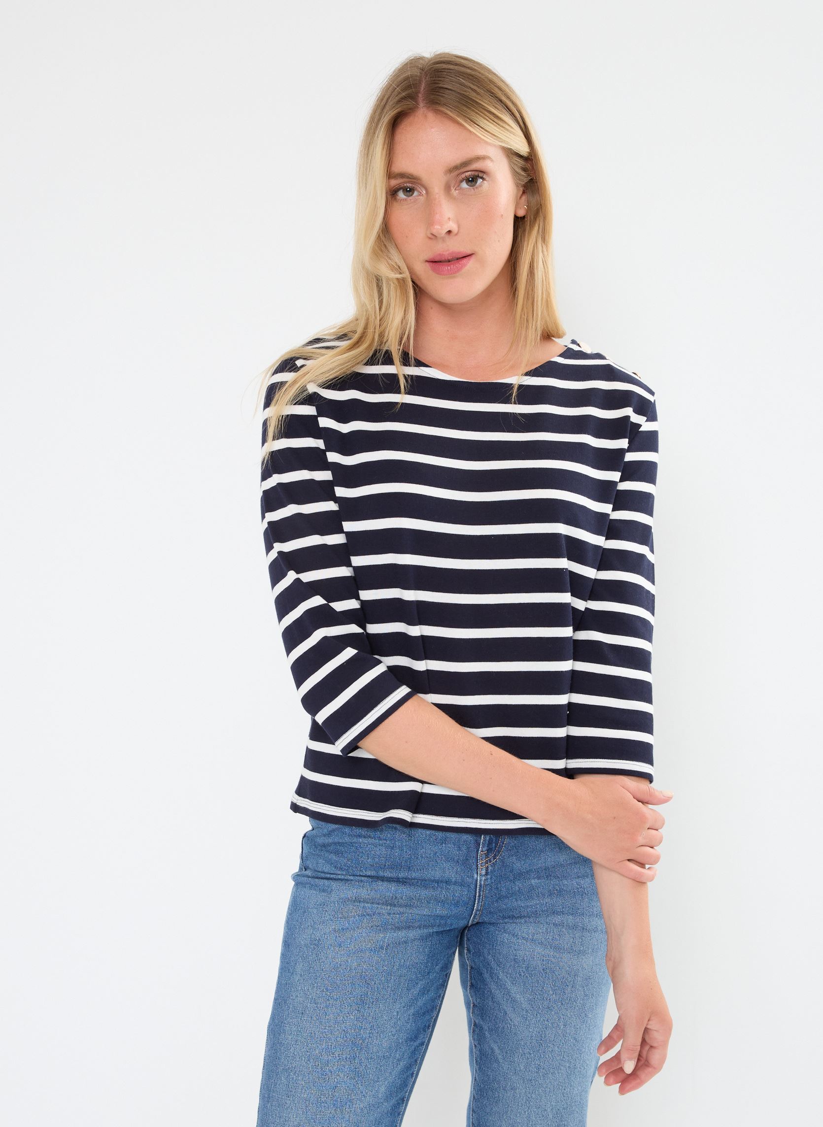 Tee-shirts manches longues TMARINIERE marinière femme bleu Georgia Rose Tee-shirts manches longues TMARINIERE marinière femme bleu IMP_RAYURE MARIN ECRU_NOIR
