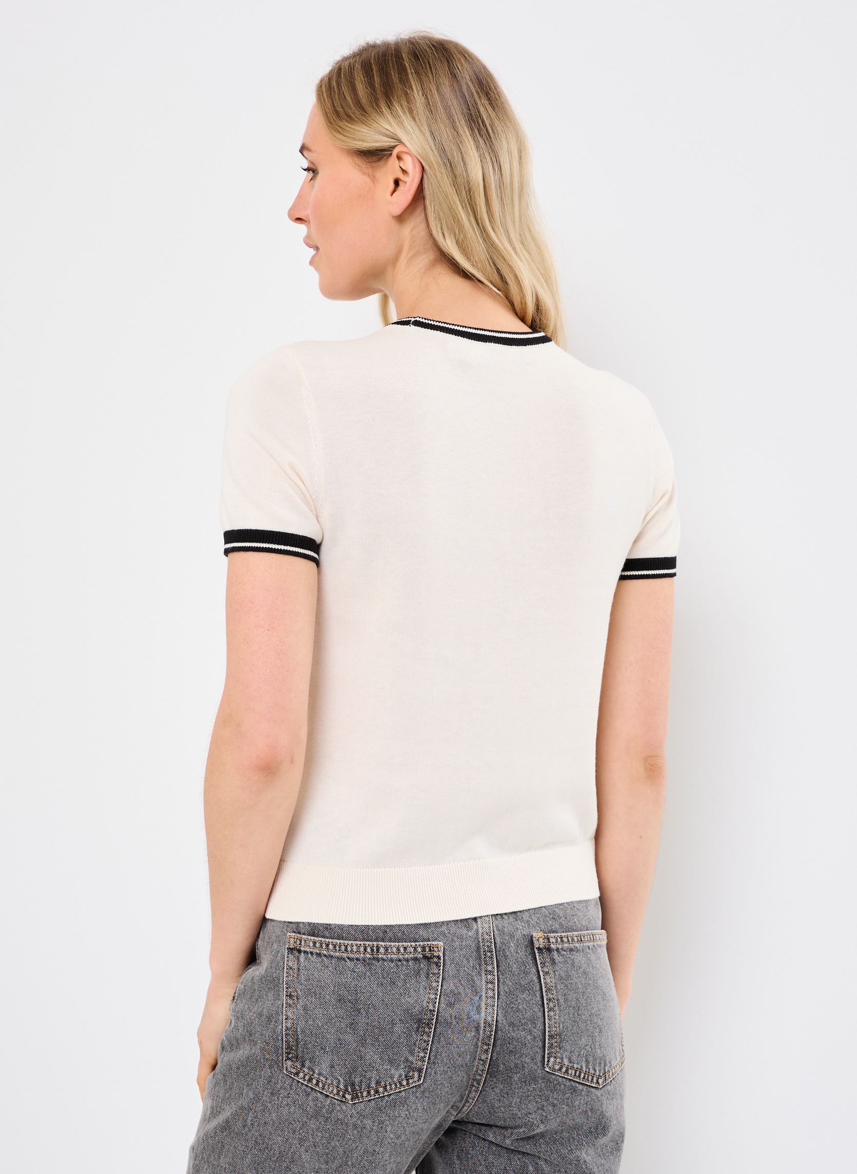 Pulls Eyelah-Short Sleeve-Pullover femme blanc Lauren Ralph Lauren Pulls Eyelah-Short Sleeve-Pullover femme blanc MASCARPONE CREAM/BLACK