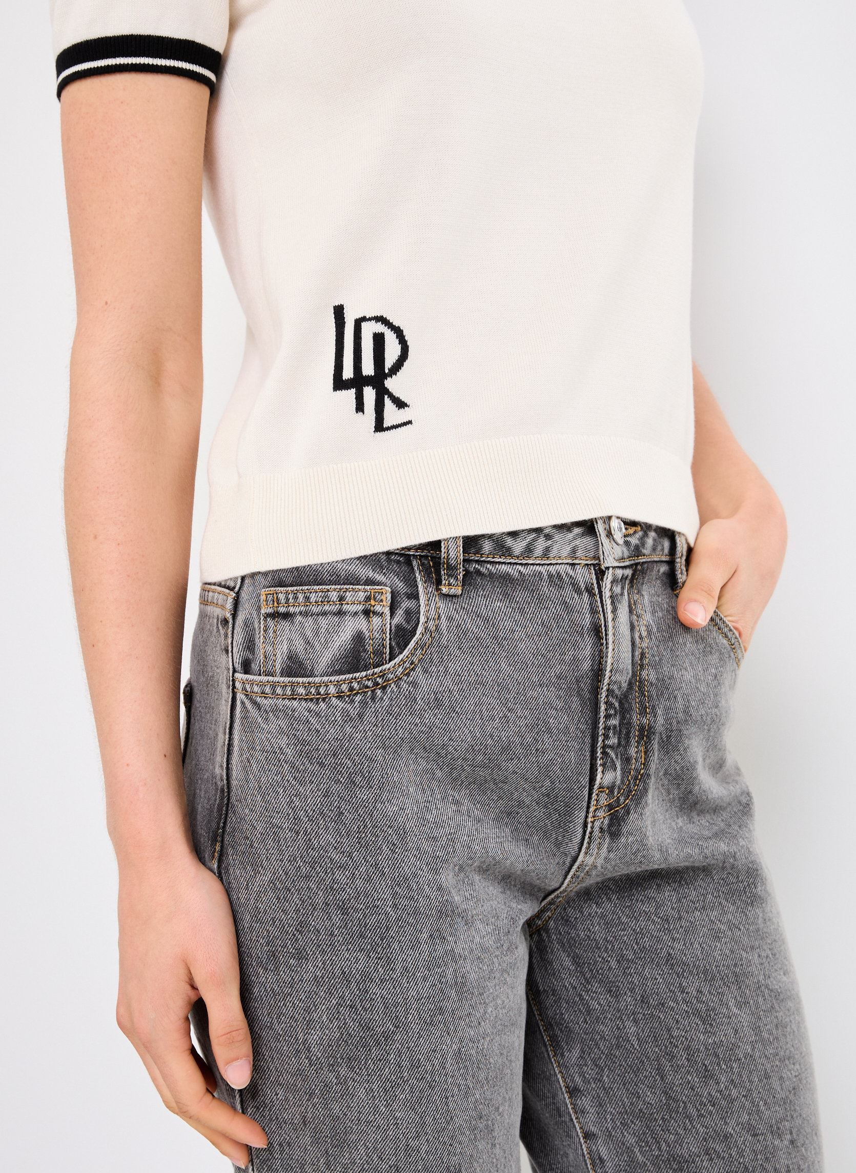 Pulls Eyelah-Short Sleeve-Pullover femme blanc Lauren Ralph Lauren Pulls Eyelah-Short Sleeve-Pullover femme blanc MASCARPONE CREAM/BLACK