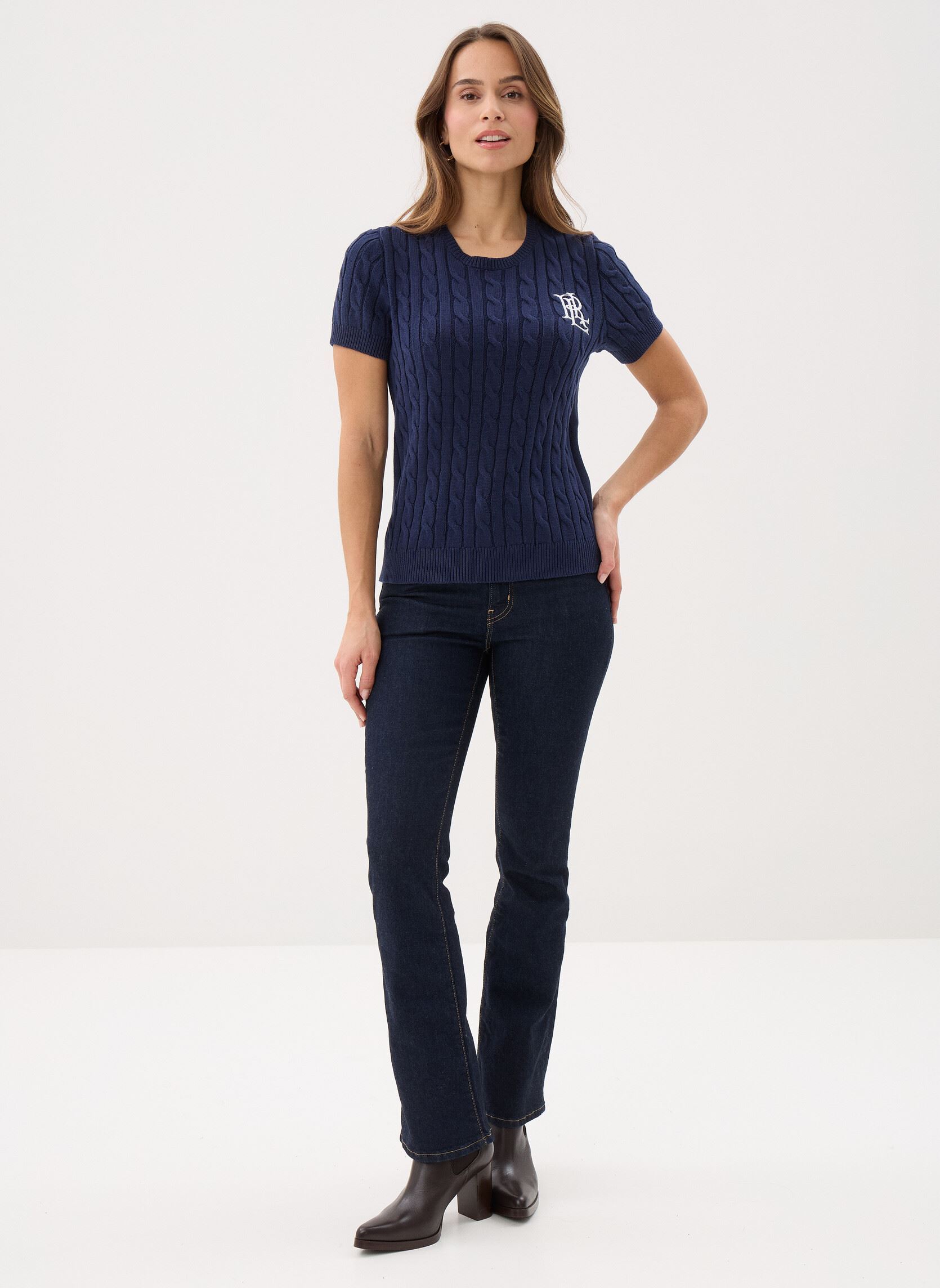 Truien Eyelah-Short Sleeve-Pullover dames blauw Lauren Ralph Lauren Truien Eyelah-Short Sleeve-Pullover dames blauw REFINED NAVY
