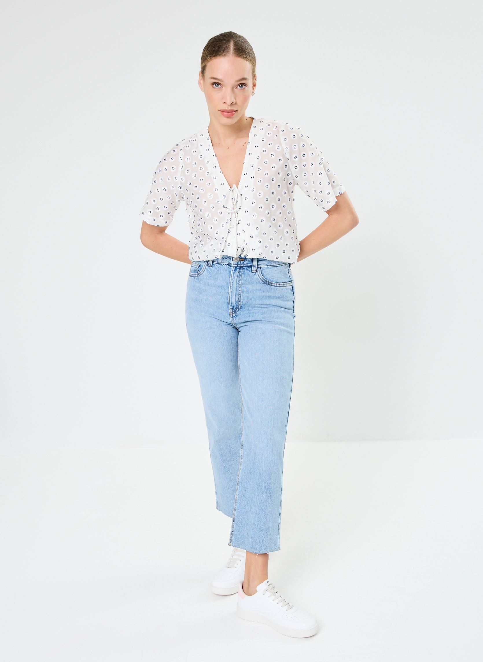 Rechte jeans / Straight Leg Jeans PSARA dames blauw MADE BY Rechte jeans / Straight Leg Jeans PSARA dames blauw DENIM DOUBLE STONE