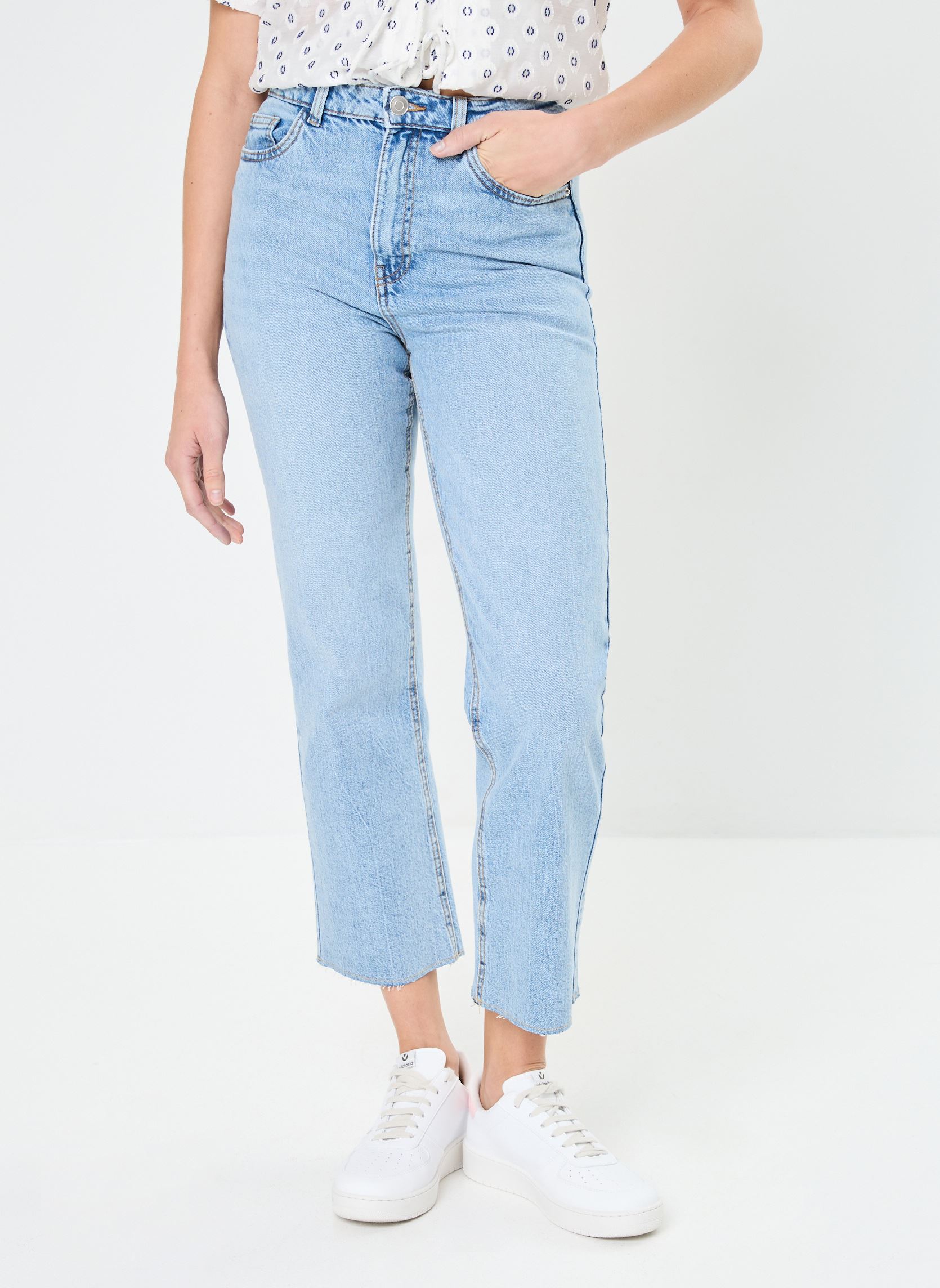 Rechte jeans / Straight Leg Jeans PSARA dames blauw MADE BY Rechte jeans / Straight Leg Jeans PSARA dames blauw DENIM DOUBLE STONE
