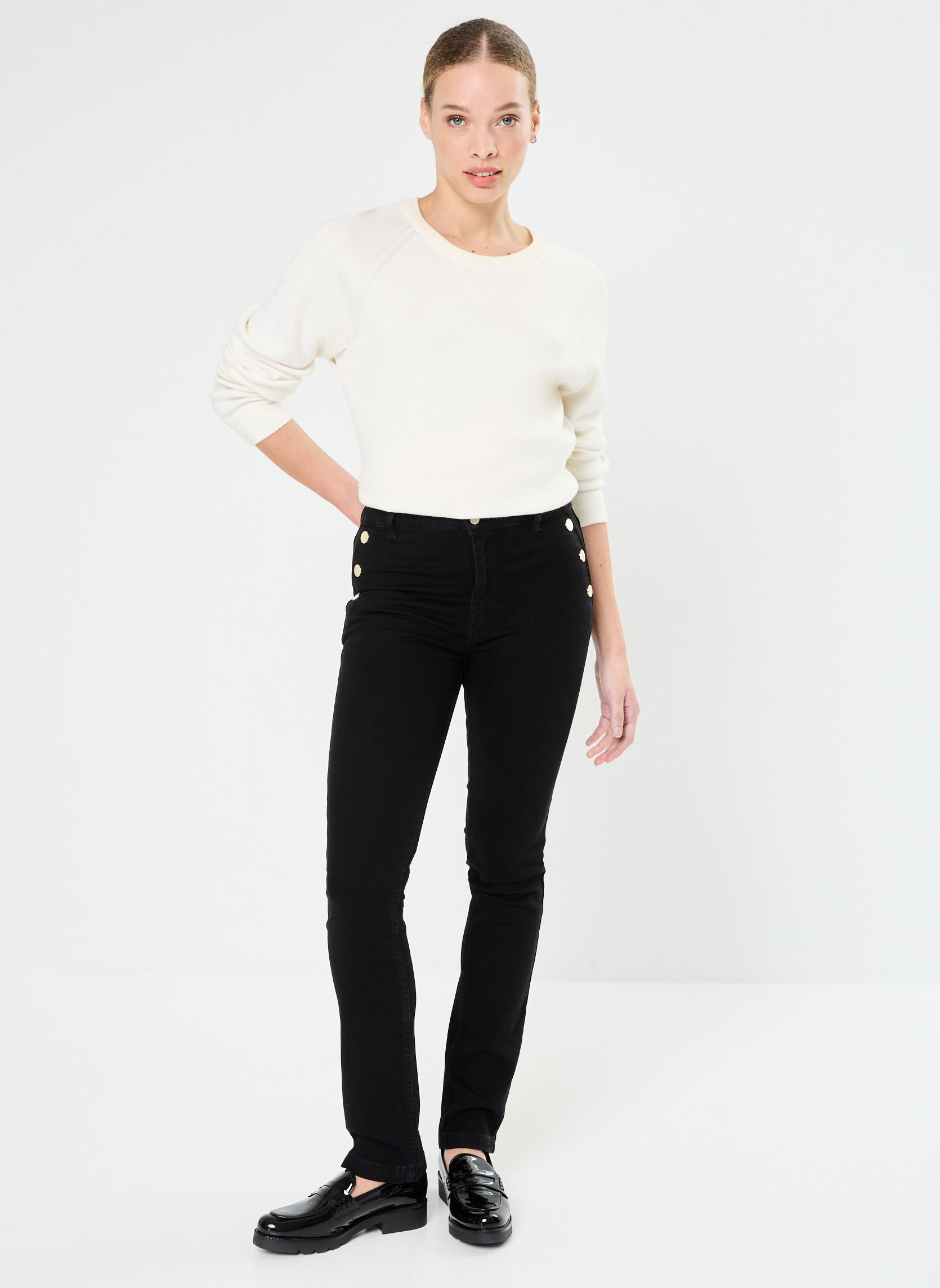 Jeans droit PONTI femme noir MADE BY Jeans droit PONTI femme noir DENIM BLACK