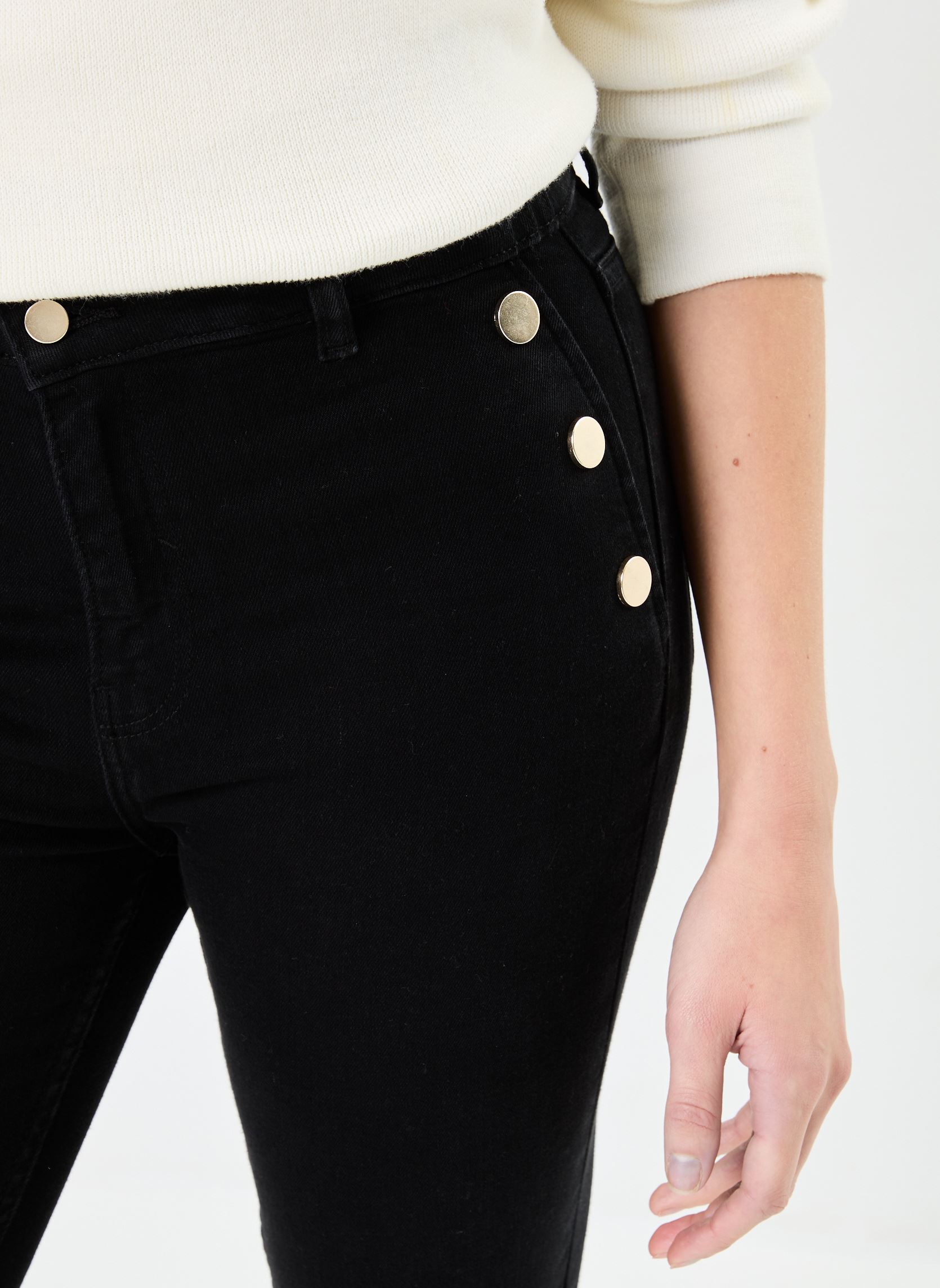Jeans droit PONTI femme noir MADE BY Jeans droit PONTI femme noir DENIM BLACK