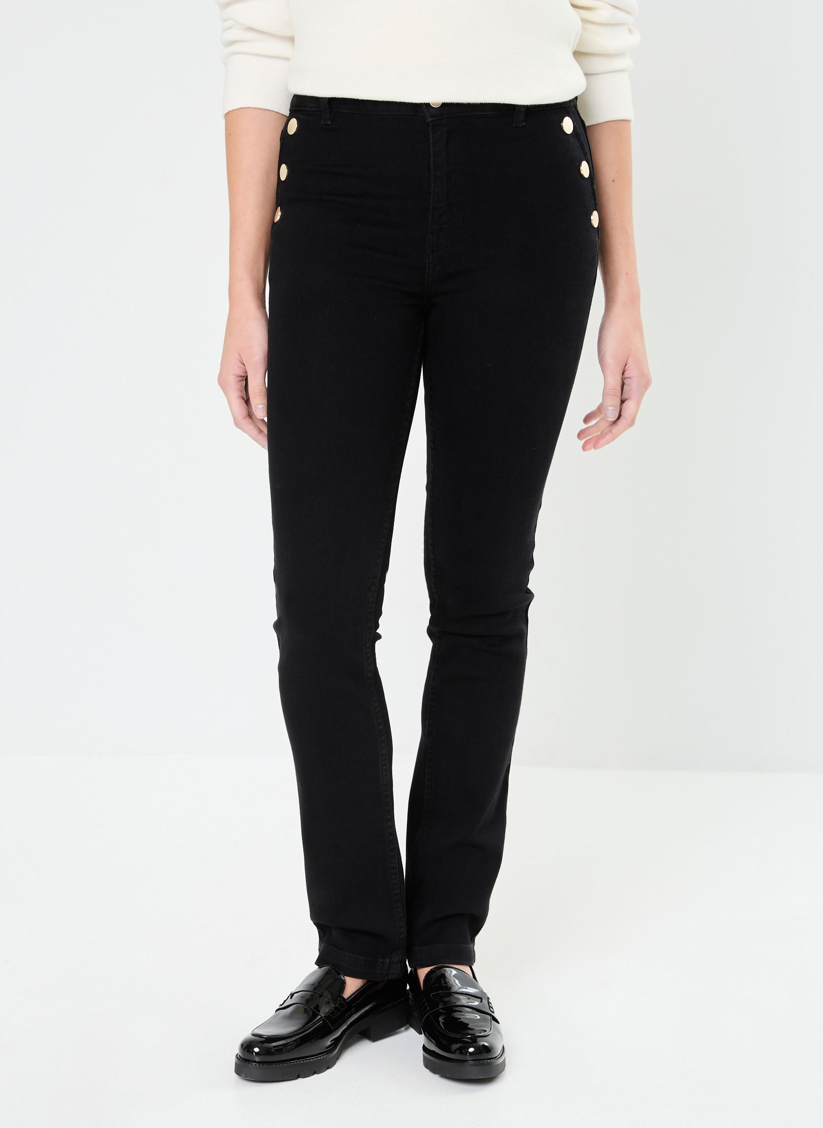 Jeans droit PONTI femme noir MADE BY Jeans droit PONTI femme noir DENIM BLACK