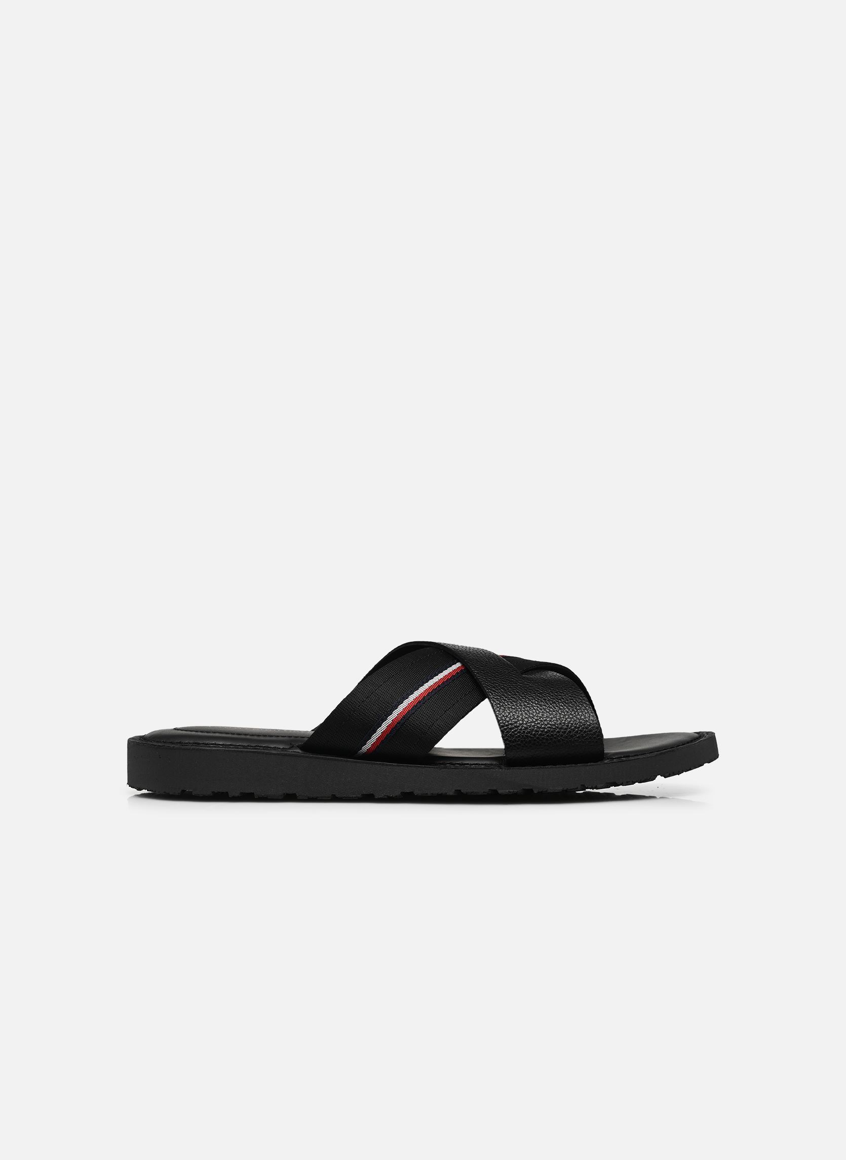 Pantoletten CORE HILFIGER LTH CR herren schwarz Tommy Hilfiger Pantoletten CORE HILFIGER LTH CR herren schwarz BLACK 1