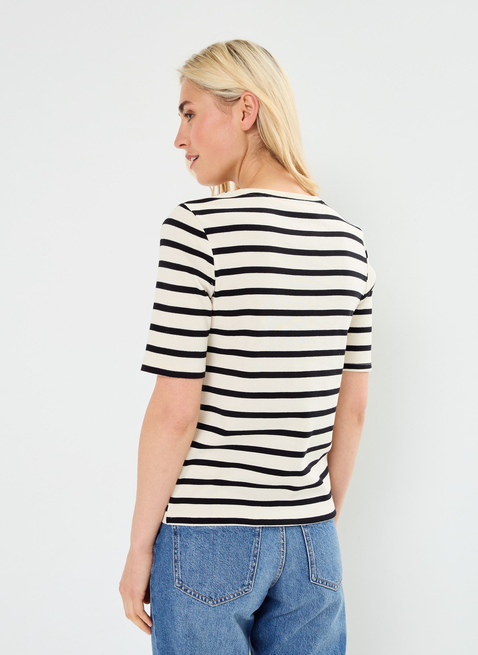 T-shirts met korte mouwen TMARLA marinière dames beige Georgia Rose T-shirts met korte mouwen TMARLA marinière dames beige IMP_RAYURE MARINE BEIGE_NOIR