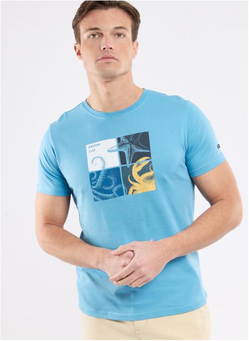 Armor Lux Tee-shirts T-shirt 76773 biodiversité/waterfall homme jaune