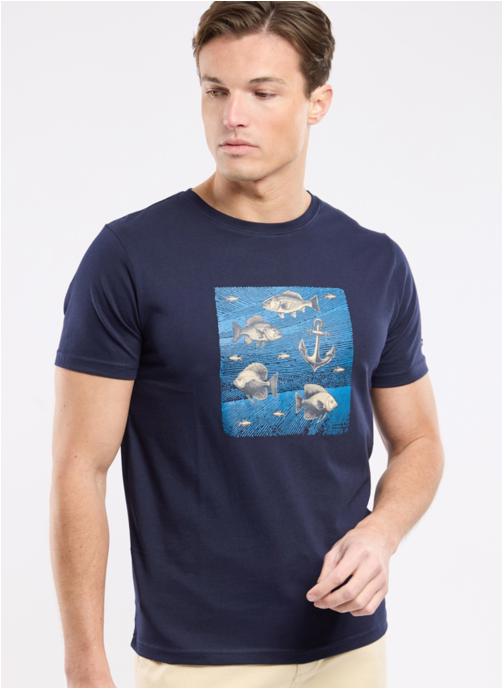 Armor Lux Tee-shirts T-shirt 76773 biodiversité/waterfall homme bleu