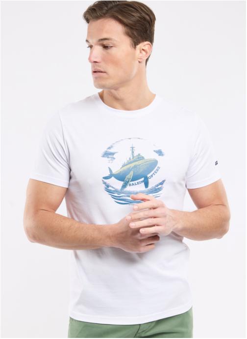 Armor Lux Tee-shirts T-shirt 76773 biodiversité/waterfall homme blanc