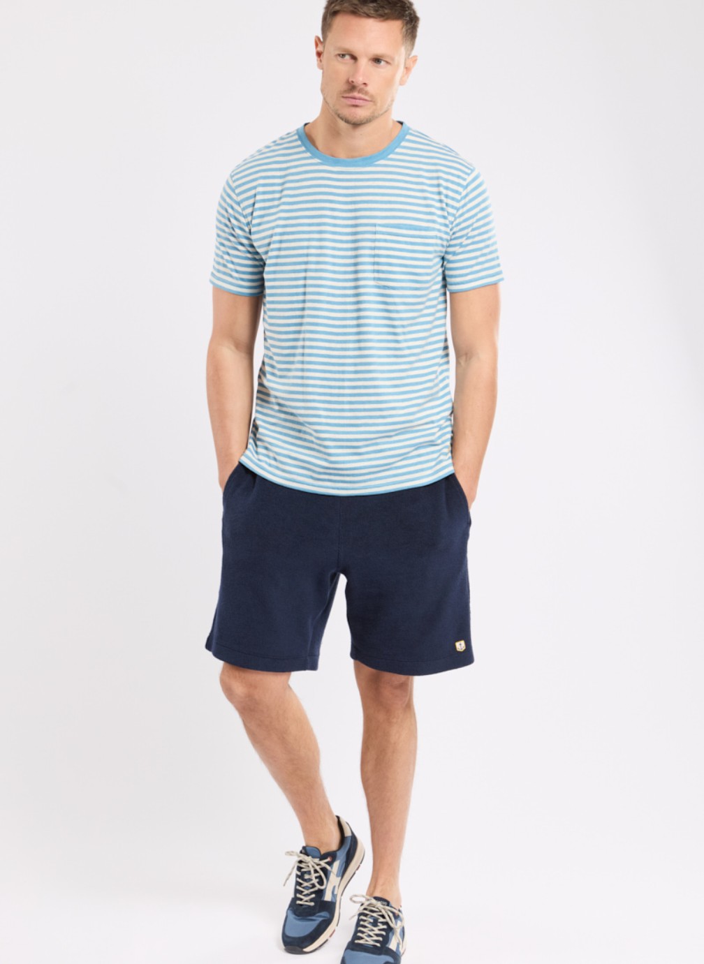 Tee-shirts T-shirt Heritage yellow e24/nature homme bleu Armor Lux Tee-shirts T-shirt Heritage yellow e24/nature homme bleu Bleu clair
