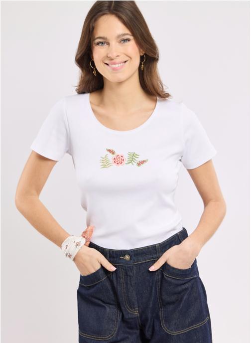Armor Lux Tee-shirts T-shirt 78888 seal séri. poissons vagues femme blanc