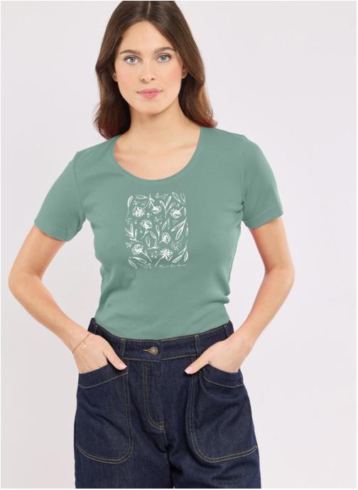 Armor Lux Tee-shirts T-shirt 78888 seal séri. poissons vagues femme vert
