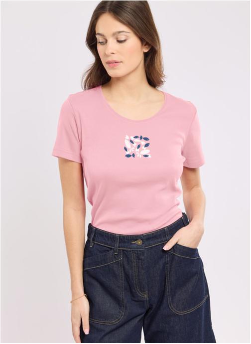 Armor Lux Tee-shirts T-shirt 78888 seal séri. poissons vagues femme rose
