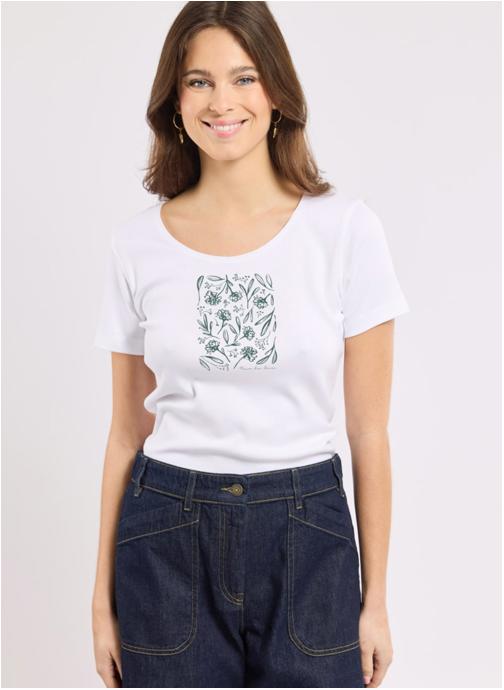 Armor Lux Tee-shirts T-shirt 78888 seal séri. poissons vagues femme blanc