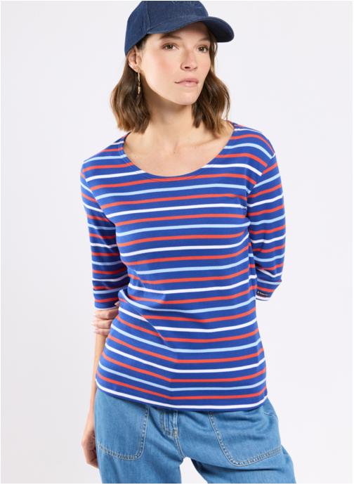 Armor Lux Tee-shirts Marinière 06406 mazarine/carminio/blc/plac femme bleu