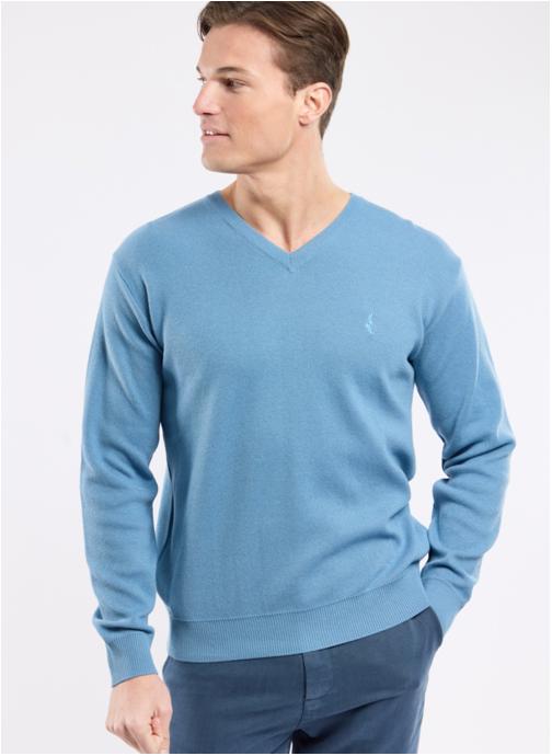 Bérac Pulls Pull R0606 blue heaven homme bleu
