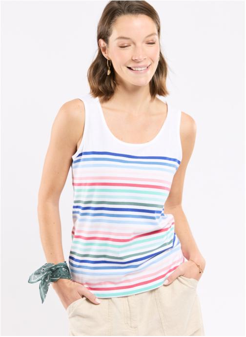 Armor Lux Tee-shirts Débardeur 77438 multicol dunes blanc femme blanc