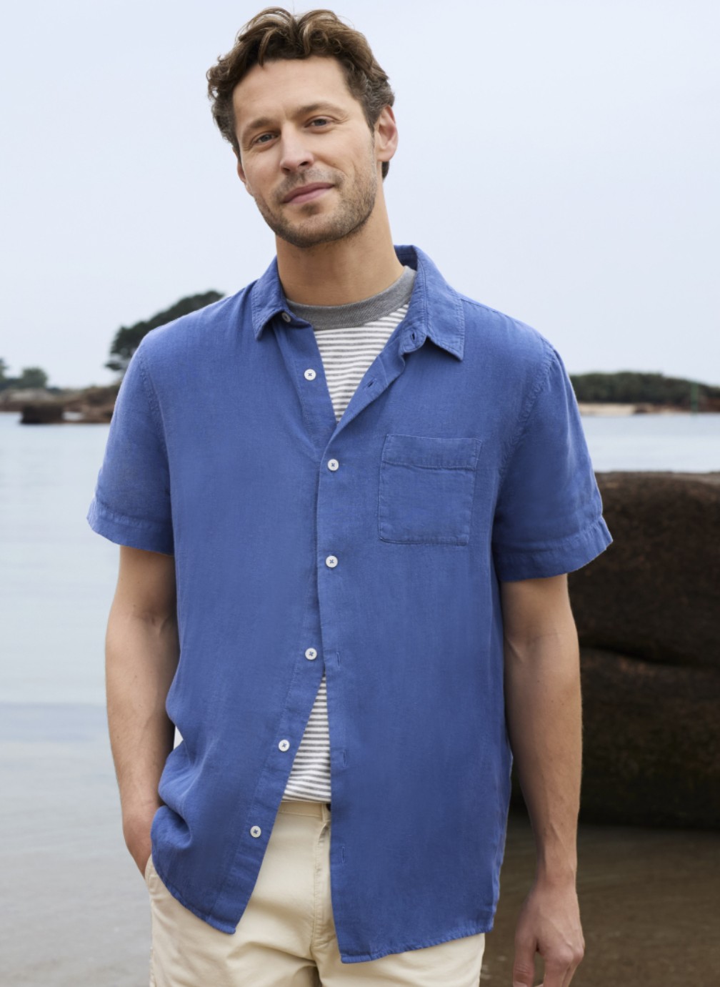 Chemises Chemise 42227 dark ivy homme bleu Armor Lux Chemises Chemise 42227 dark ivy homme bleu Bleu délavé