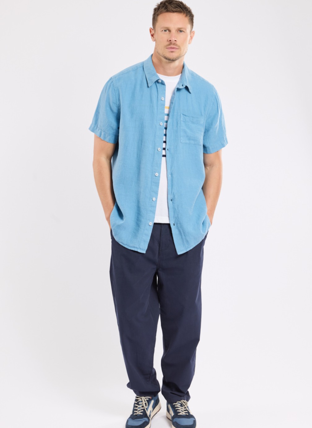 Chemises Chemise 42227 dark ivy homme bleu Armor Lux Chemises Chemise 42227 dark ivy homme bleu Bleu azur