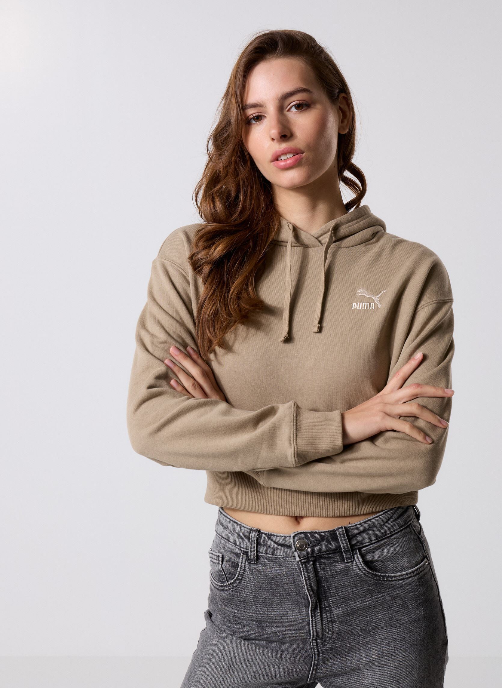 Vêtements Puma W Btr Clas Crop Hdy tr pour Accessoires