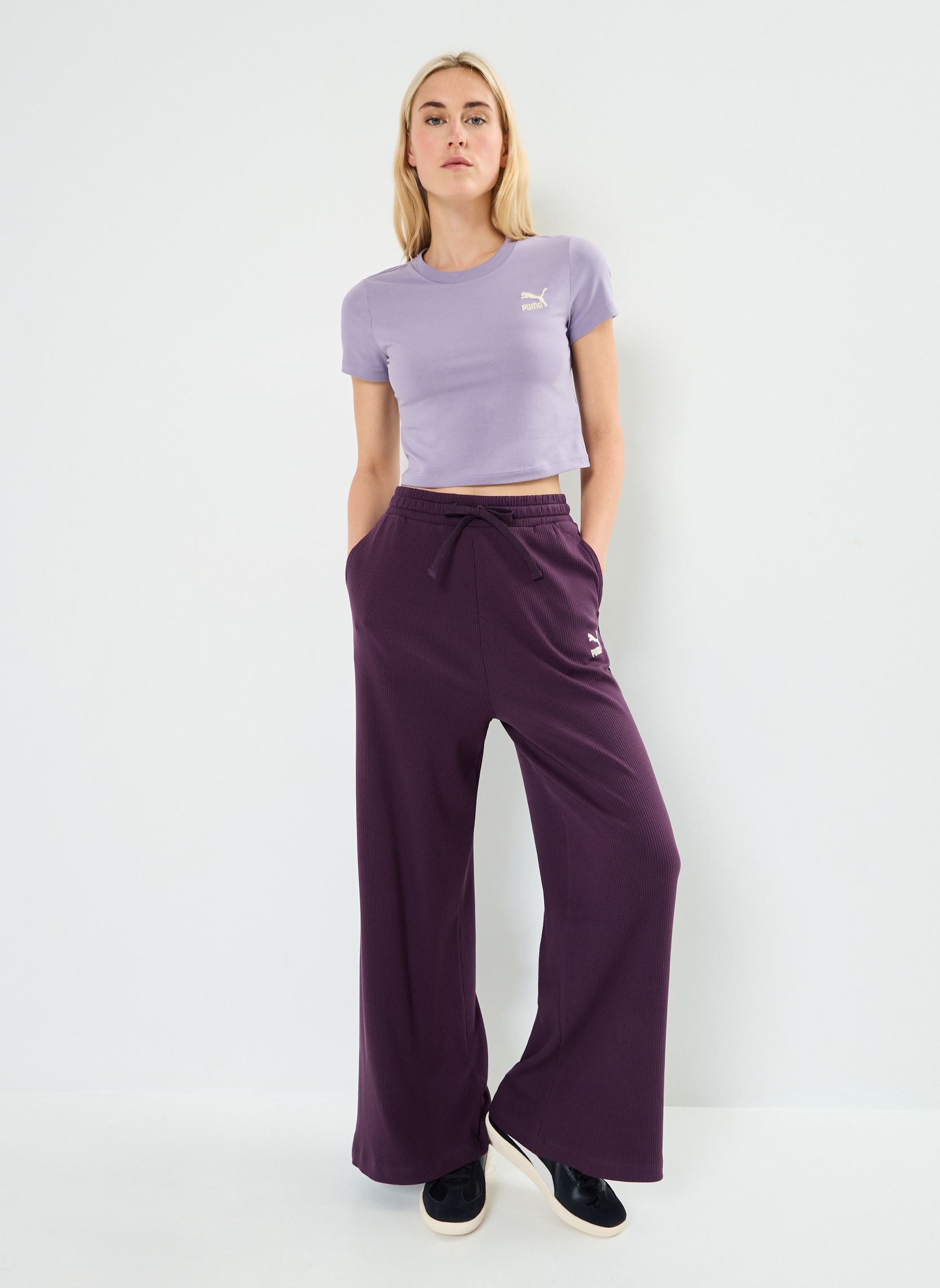 Tee-shirts manches courtes Classics Baby Tee femme violet Puma Tee-shirts manches courtes Classics Baby Tee femme violet Pale Plum