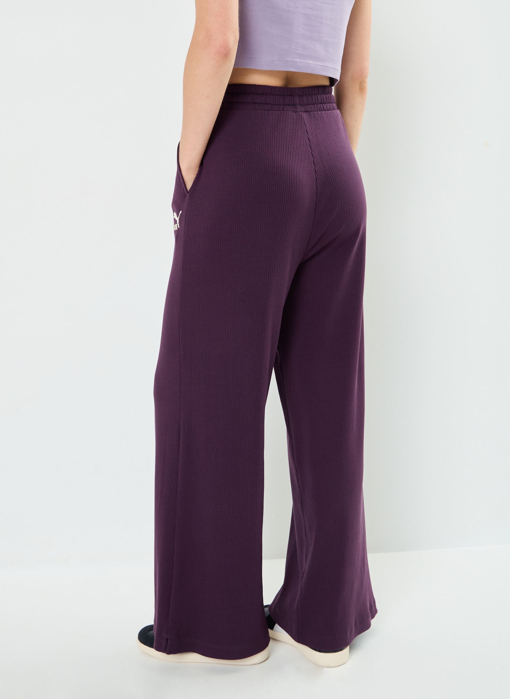 Bas de jogging W Cla Rib Rlx Pant femme violet Puma Bas de jogging W Cla Rib Rlx Pant femme violet Midnight Plum